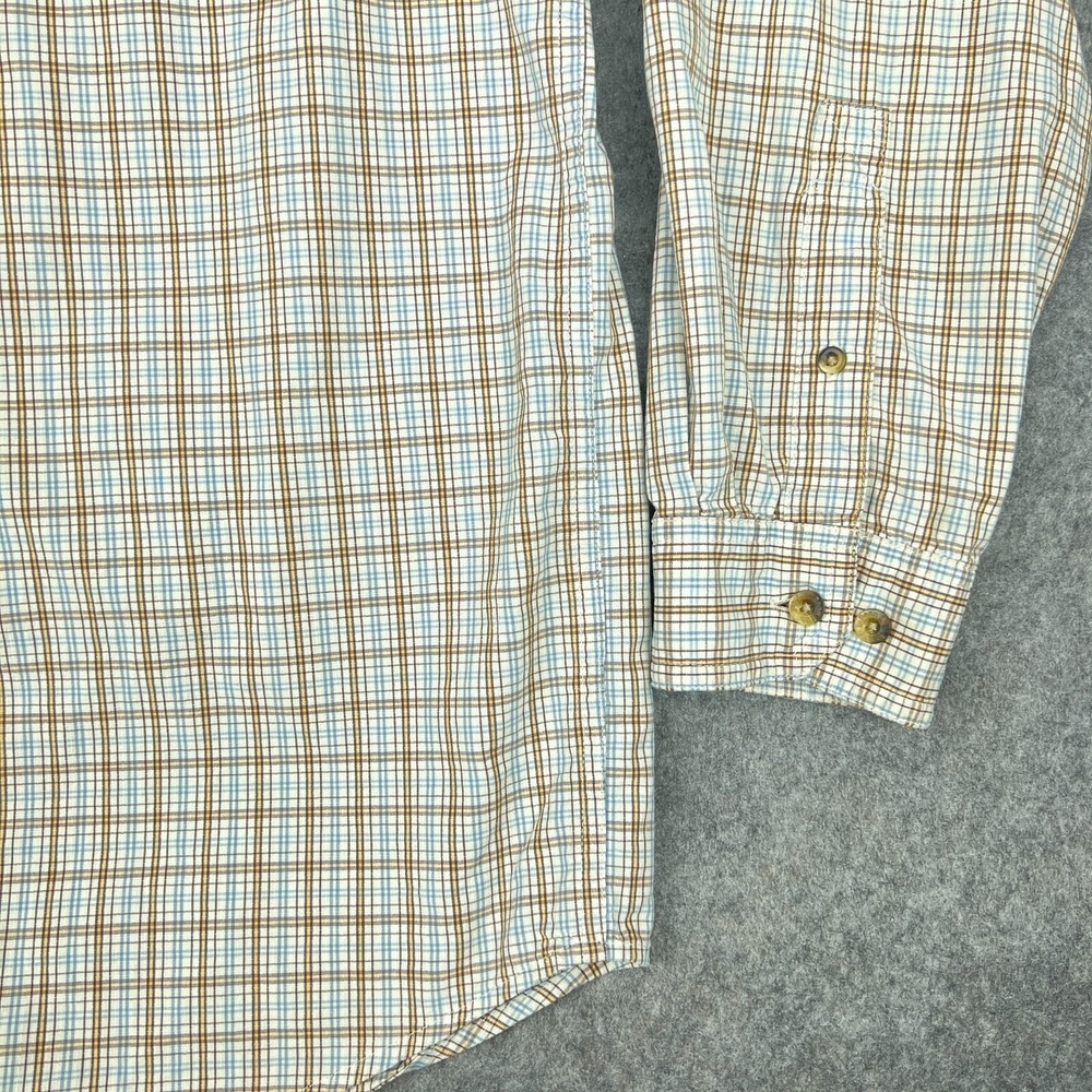 LL Bean Shirt Mens Large Brown Check Long Sleeve Button Up Cotton Outdoors Work - Picture 5 of 13